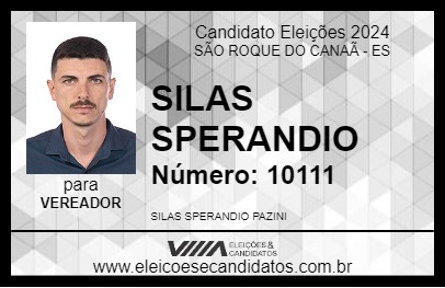 Candidato SILAS SPERANDIO 2024 - SÃO ROQUE DO CANAÃ - Eleições