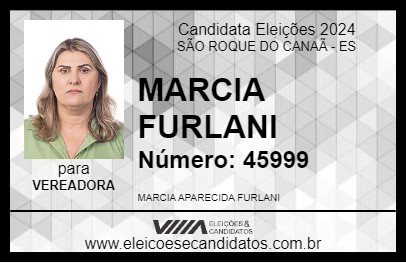 Candidato MARCIA FURLANI 2024 - SÃO ROQUE DO CANAÃ - Eleições