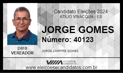 Candidato JORGE GOMES 2024 - ATÍLIO VIVÁCQUA - Eleições