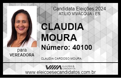 Candidato CLAUDIA MOURA 2024 - ATÍLIO VIVÁCQUA - Eleições