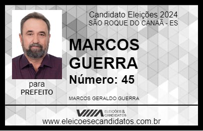 Candidato MARCOS GUERRA 2024 - SÃO ROQUE DO CANAÃ - Eleições