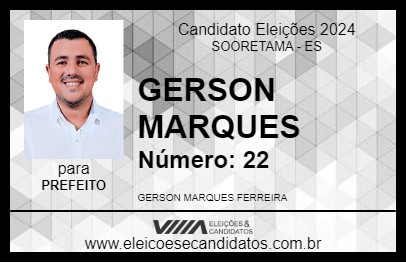 Candidato GERSON MARQUES 2024 - SOORETAMA - Eleições