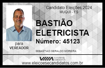 Candidato BASTIÃO ELETRICISTA 2024 - MUQUI - Eleições