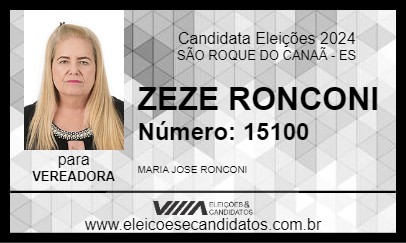 Candidato ZEZE RONCONI 2024 - SÃO ROQUE DO CANAÃ - Eleições