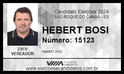 Candidato HEBERT BOSI 2024 - SÃO ROQUE DO CANAÃ - Eleições