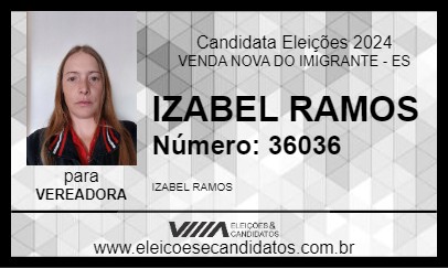 Candidato IZABEL RAMOS 2024 - VENDA NOVA DO IMIGRANTE - Eleições