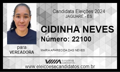 Candidato CIDINHA NEVES 2024 - JAGUARÉ - Eleições