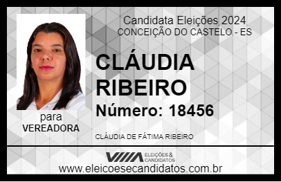 Candidato CLÁUDIA RIBEIRO 2024 - CONCEIÇÃO DO CASTELO - Eleições