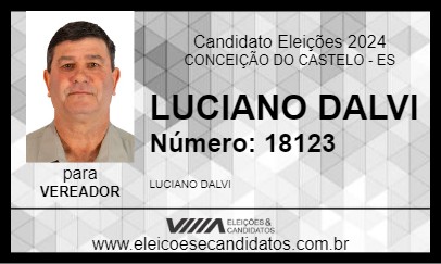 Candidato LUCIANO DALVI 2024 - CONCEIÇÃO DO CASTELO - Eleições