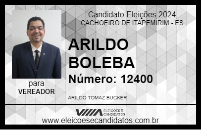 Candidato ARILDO BOLEBA 2024 - CACHOEIRO DE ITAPEMIRIM - Eleições