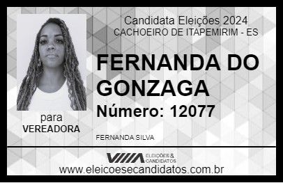 Candidato FERNANDA DO GONZAGA 2024 - CACHOEIRO DE ITAPEMIRIM - Eleições