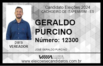 Candidato GERALDO PURCINO 2024 - CACHOEIRO DE ITAPEMIRIM - Eleições