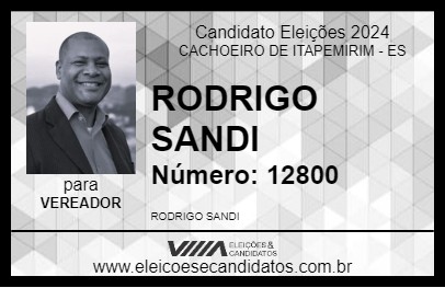 Candidato RODRIGO SANDI 2024 - CACHOEIRO DE ITAPEMIRIM - Eleições