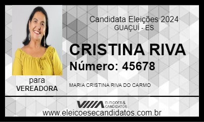 Candidato CRISTINA RIVA 2024 - GUAÇUÍ - Eleições