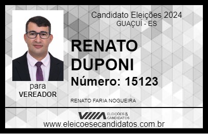 Candidato RENATO DUPONI 2024 - GUAÇUÍ - Eleições