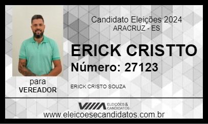 Candidato ERICK CRISTTO 2024 - ARACRUZ - Eleições