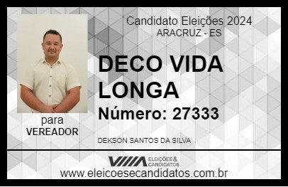 Candidato DECO VIDA LONGA 2024 - ARACRUZ - Eleições