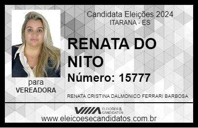 Candidato RENATA DO NITO 2024 - ITARANA - Eleições