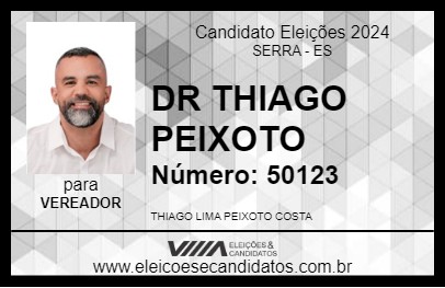 Candidato DR THIAGO PEIXOTO 2024 - SERRA - Eleições