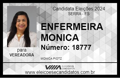 Candidato ENFERMEIRA MONICA 2024 - SERRA - Eleições