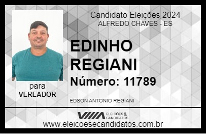 Candidato EDINHO REGIANI 2024 - ALFREDO CHAVES - Eleições