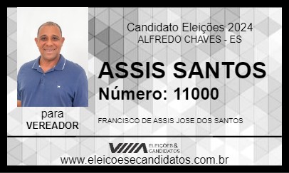 Candidato ASSIS SANTOS 2024 - ALFREDO CHAVES - Eleições