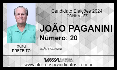 Candidato JOÃO PAGANINI 2024 - ICONHA - Eleições