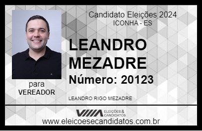 Candidato LEANDRO MEZADRE 2024 - ICONHA - Eleições