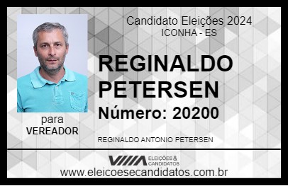 Candidato REGINALDO PETERSEN 2024 - ICONHA - Eleições