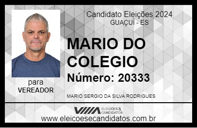 Candidato MARIO DO COLEGIO 2024 - GUAÇUÍ - Eleições