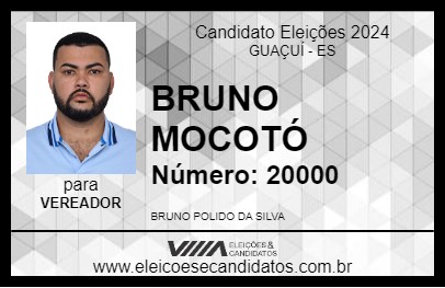 Candidato BRUNO MOCOTÓ 2024 - GUAÇUÍ - Eleições