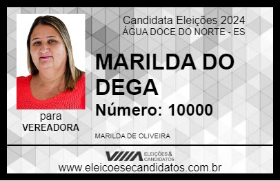 Candidato MARILDA DO DEGA 2024 - ÁGUA DOCE DO NORTE - Eleições