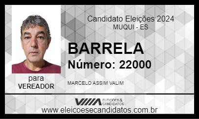 Candidato BARRELA 2024 - MUQUI - Eleições