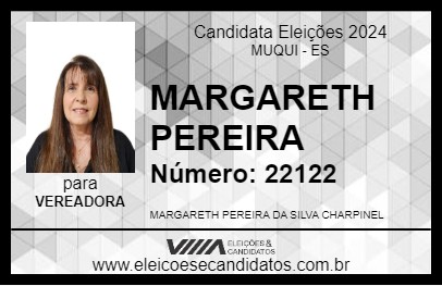 Candidato MARGARETH PEREIRA 2024 - MUQUI - Eleições