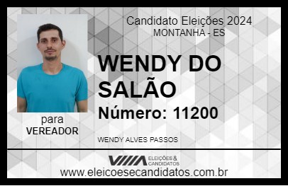 Candidato WENDY DO SALÃO 2024 - MONTANHA - Eleições