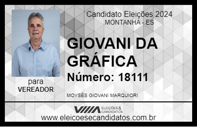 Candidato GIOVANI DA GRÁFICA 2024 - MONTANHA - Eleições