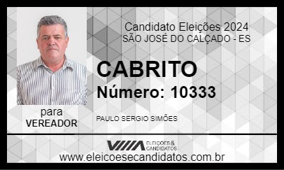 Candidato CABRITO 2024 - SÃO JOSÉ DO CALÇADO - Eleições