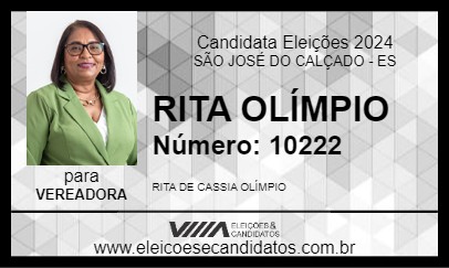 Candidato RITA OLÍMPIO 2024 - SÃO JOSÉ DO CALÇADO - Eleições