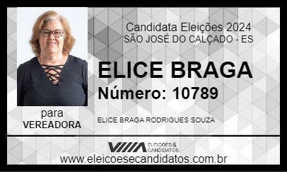 Candidato ELICE BRAGA 2024 - SÃO JOSÉ DO CALÇADO - Eleições