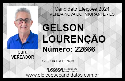 Candidato GELSON LOURENÇÃO 2024 - VENDA NOVA DO IMIGRANTE - Eleições