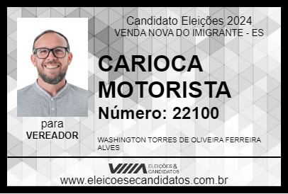 Candidato CARIOCA MOTORISTA 2024 - VENDA NOVA DO IMIGRANTE - Eleições