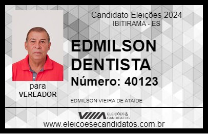 Candidato EDMILSON DENTISTA 2024 - IBITIRAMA - Eleições