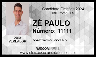 Candidato ZÉ PAULO 2024 - IBITIRAMA - Eleições