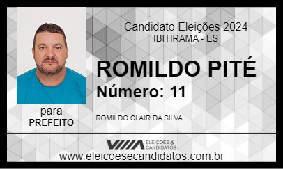 Candidato ROMILDO PITÉ 2024 - IBITIRAMA - Eleições