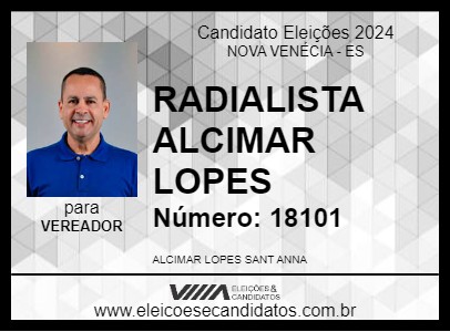 Candidato RADIALISTA ALCIMAR LOPES 2024 - NOVA VENÉCIA - Eleições