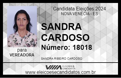 Candidato SANDRA CARDOSO 2024 - NOVA VENÉCIA - Eleições