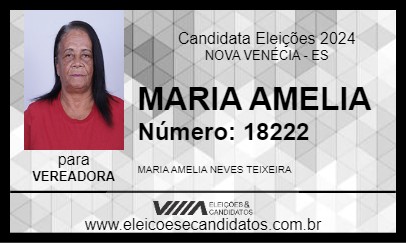 Candidato MARIA AMELIA 2024 - NOVA VENÉCIA - Eleições