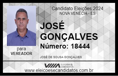 Candidato JOSÉ GONÇALVES 2024 - NOVA VENÉCIA - Eleições