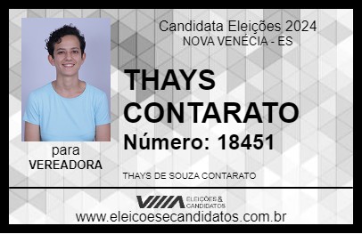 Candidato THAYS CONTARATO 2024 - NOVA VENÉCIA - Eleições