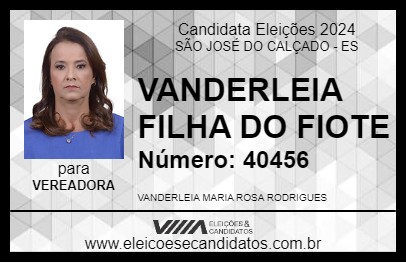 Candidato VANDERLEIA FILHA DO FIOTE 2024 - SÃO JOSÉ DO CALÇADO - Eleições